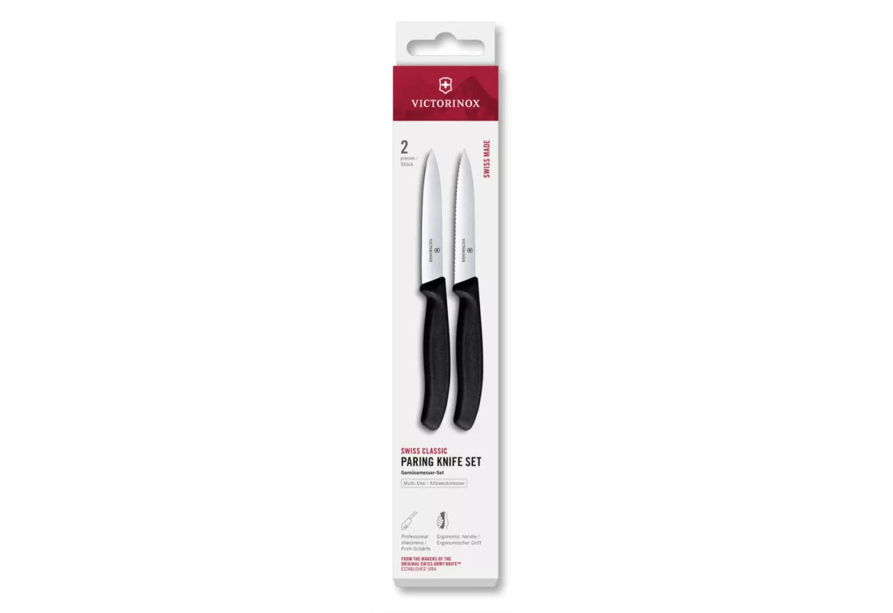 Swiss Classic Paring Knife Set, 2 Pieces – Black