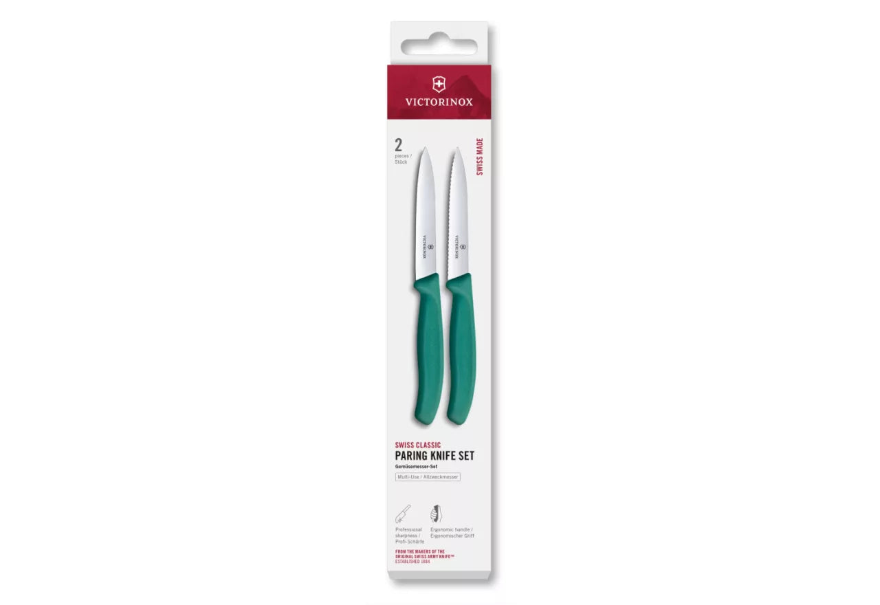 Swiss Classic Paring Knife Set, 2 Pieces – Kale Green