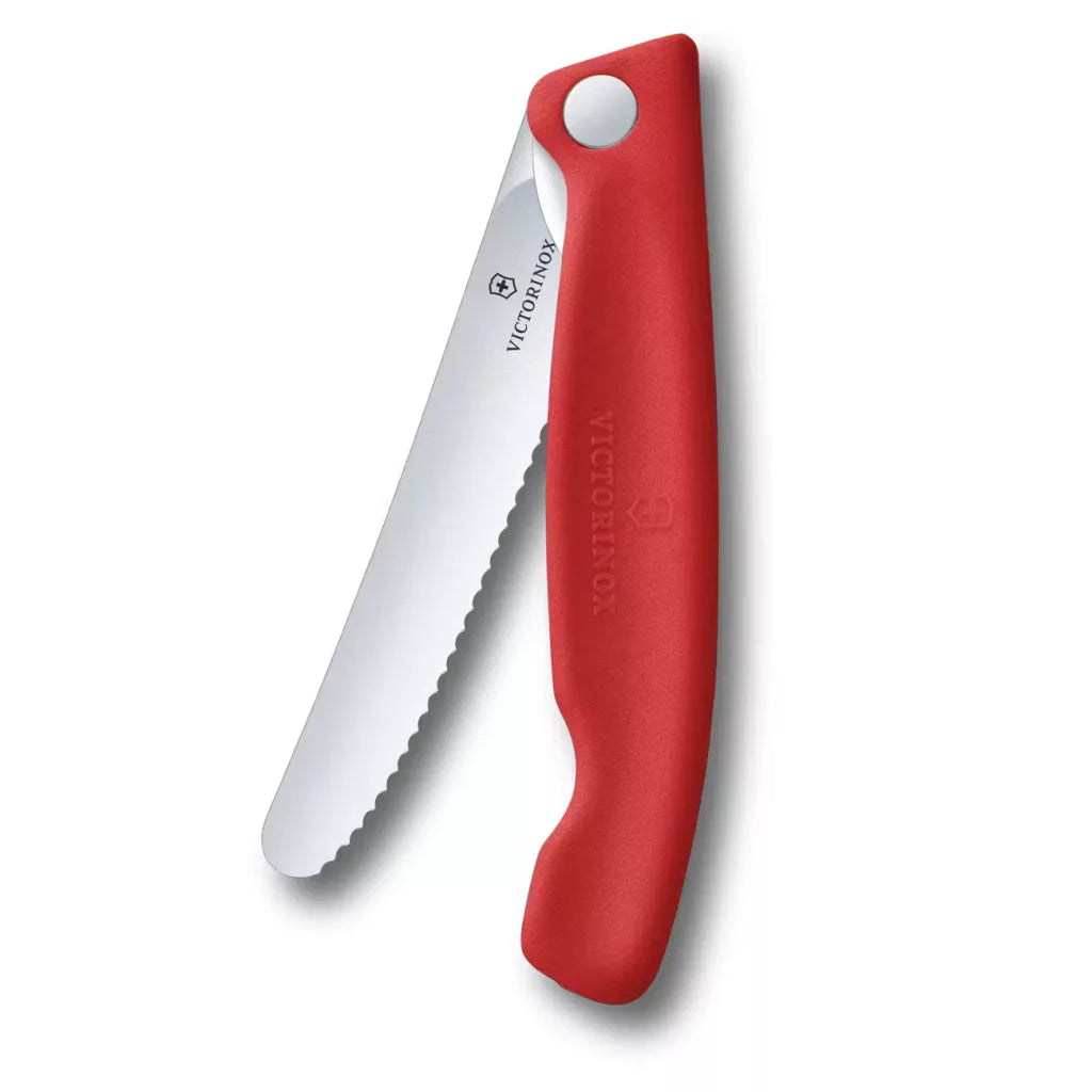Swiss Classic Serrated Foldable Knife – Chili Red