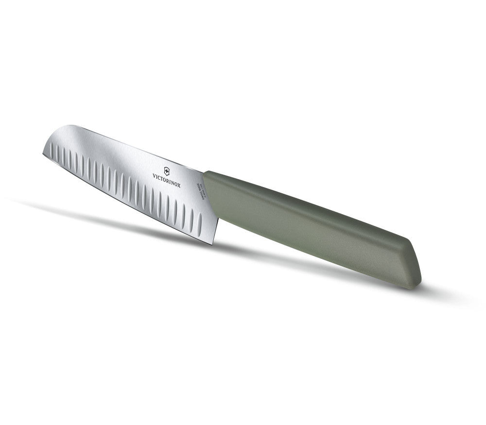 Swiss Modern Santoku Ribbed 17 cm – Green