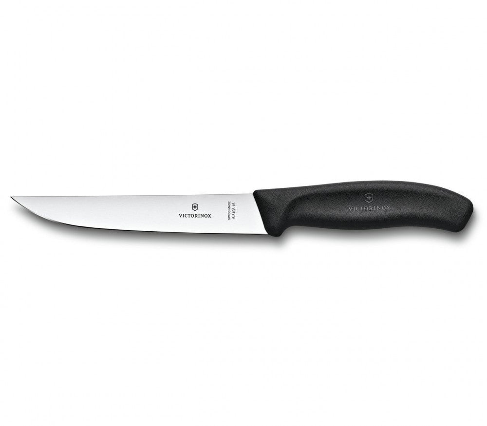 Swiss Classic Slicing Knife Narrow 15 cm Black Blister Pack
