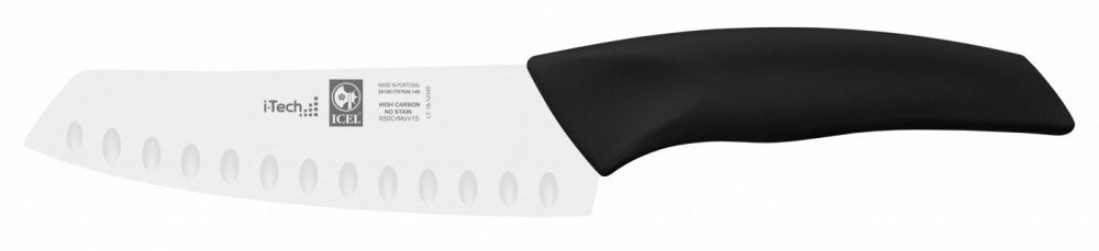 I-Tech Santoku Ribbed 14 cm Black