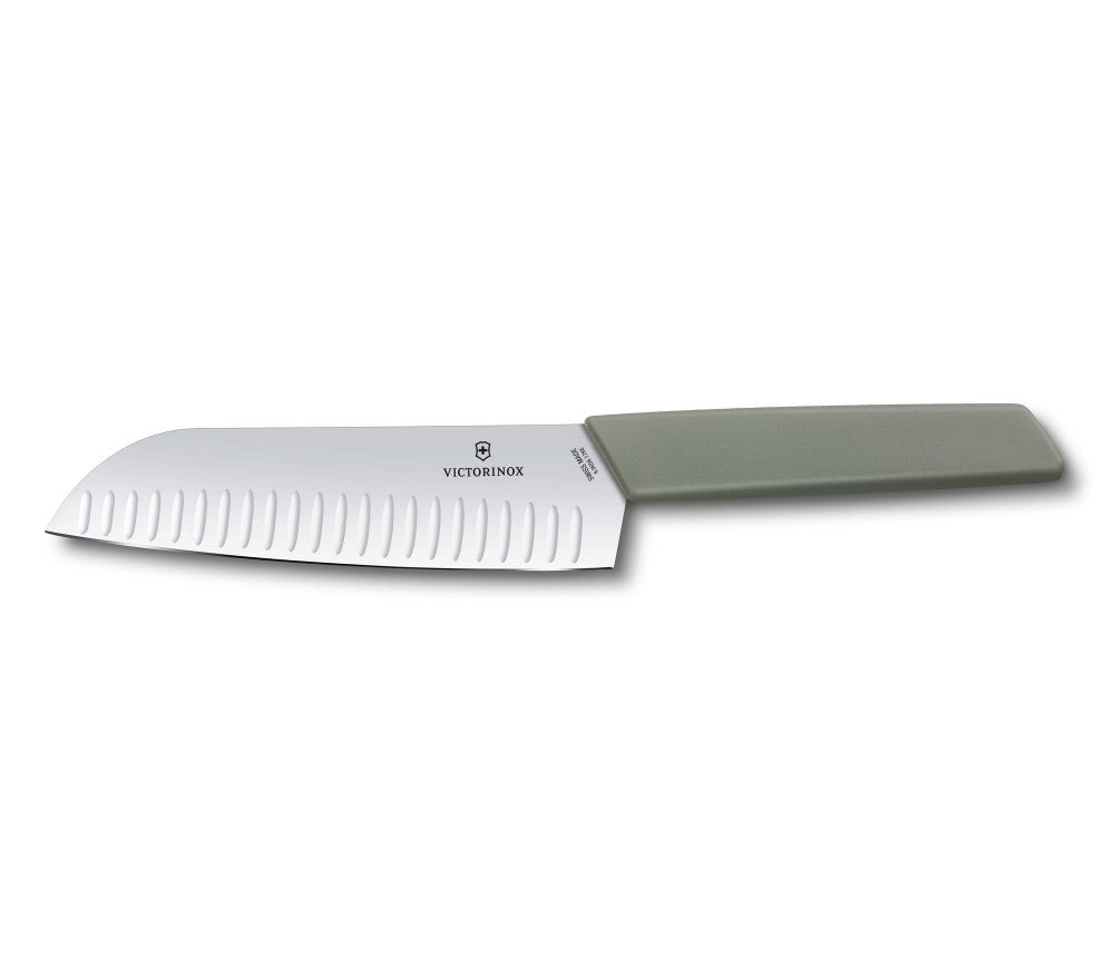Swiss Modern Santoku Ribbed 17 cm – Green