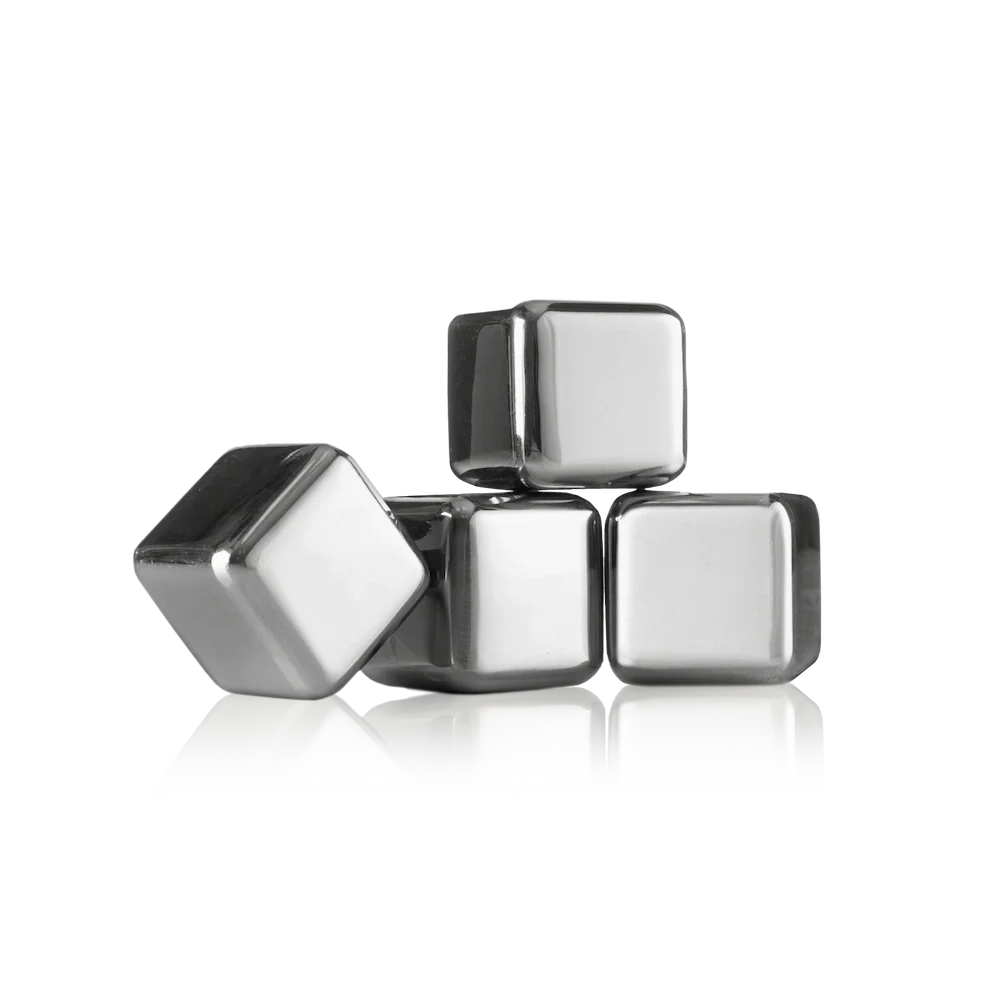 Whiskey Stones, Set of 4 – Stainless Steel