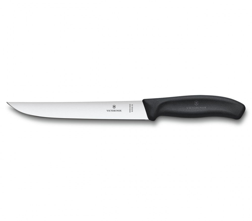 Swiss Classic Slicing Knife Narrow 18 cm Black Blister Pack